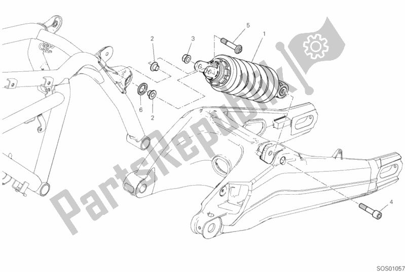 All parts for the Rear Shock Absorber of the Ducati Scrambler 1100 PRO 2020